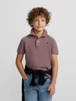 Polo kids clasico raqueta burdeos