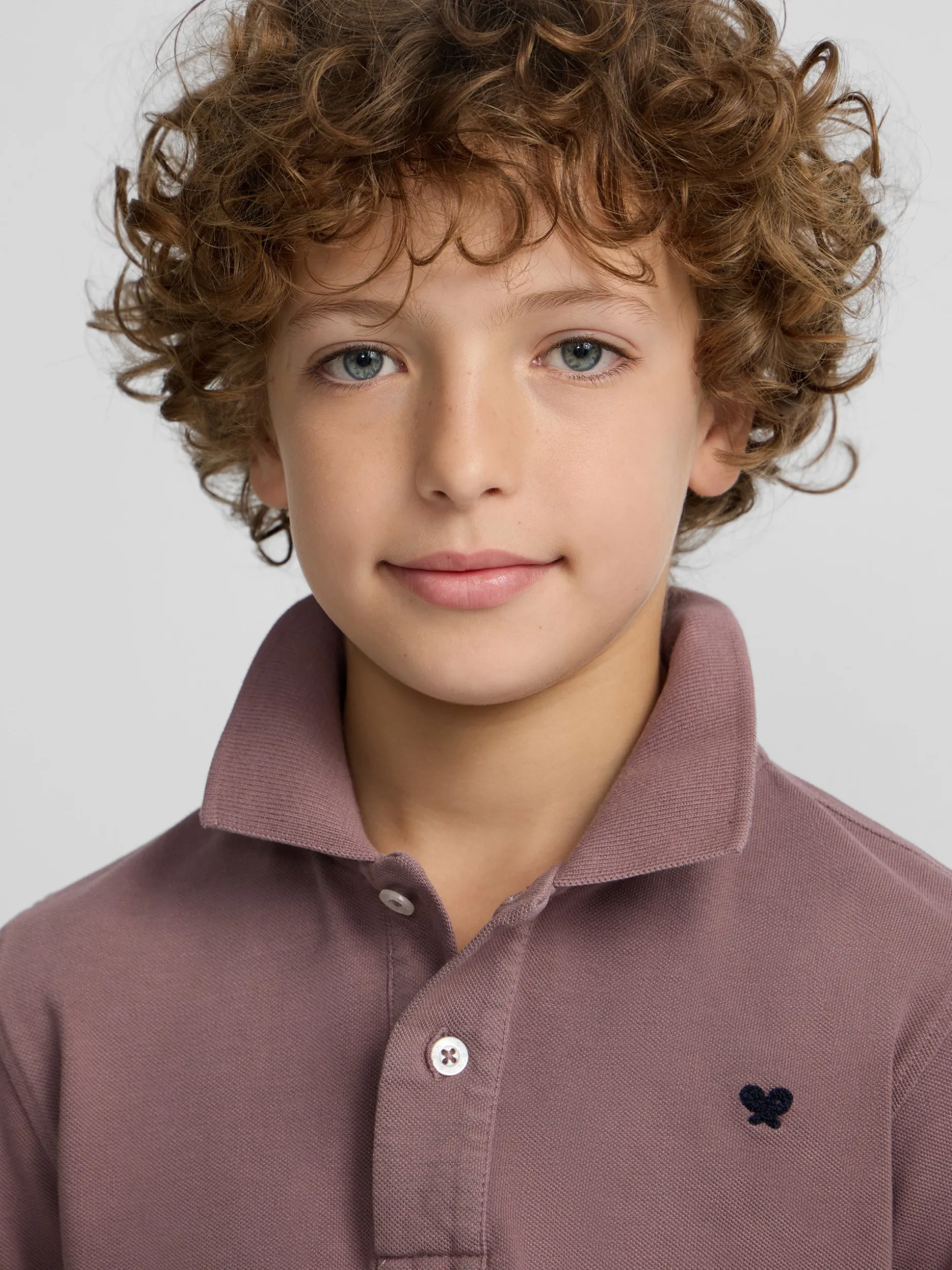 Polo kids clasico raqueta burdeos
