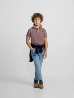 Polo kids clasico raqueta burdeos