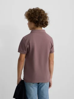Polo kids clasico raqueta burdeos