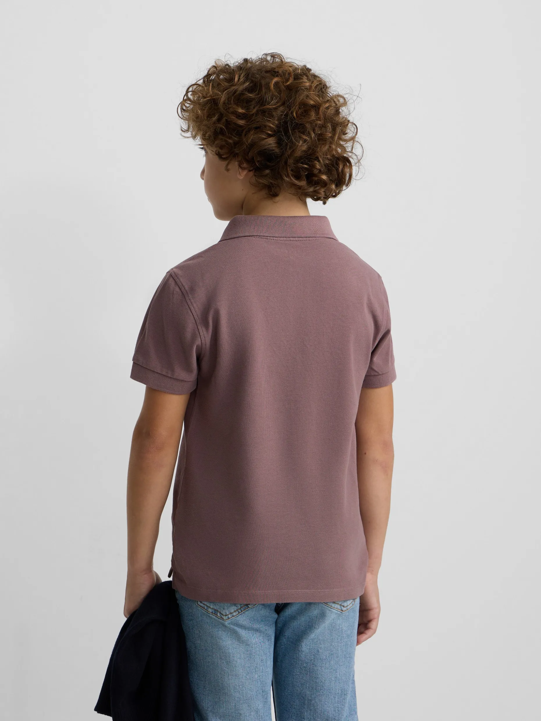 Polo kids clasico raqueta burdeos