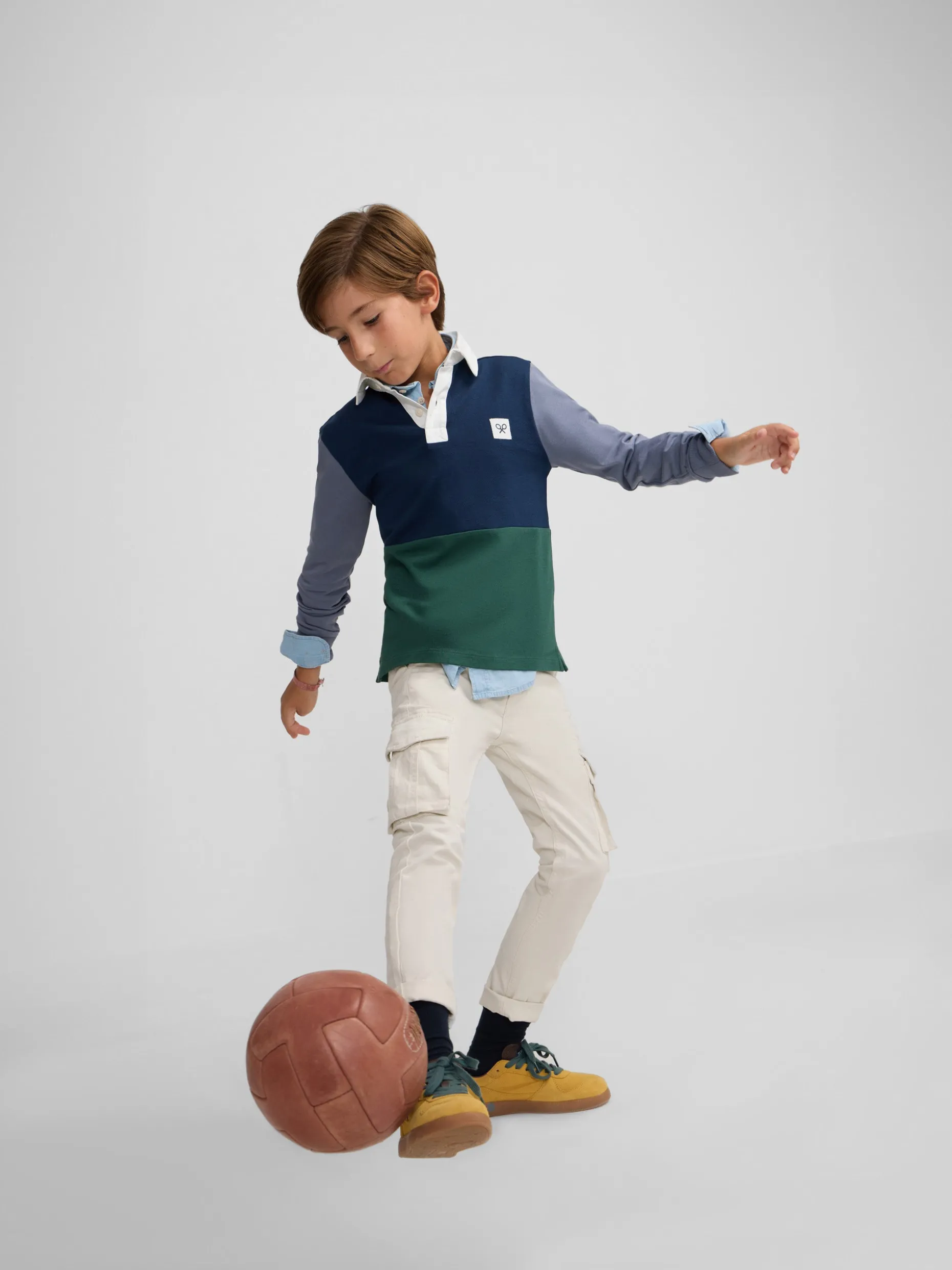 Polo kids clasico rugby multicolor azul marino
