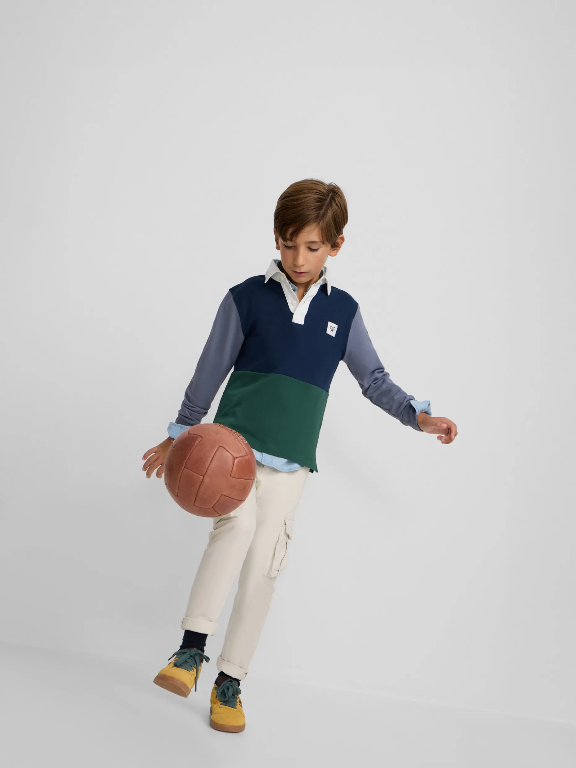 Polo kids clasico rugby multicolor azul marino