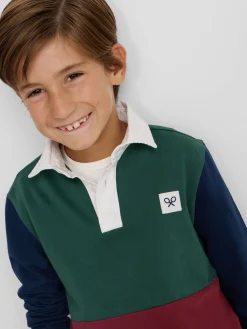 Polo kids clasico rugby multicolor burdeos