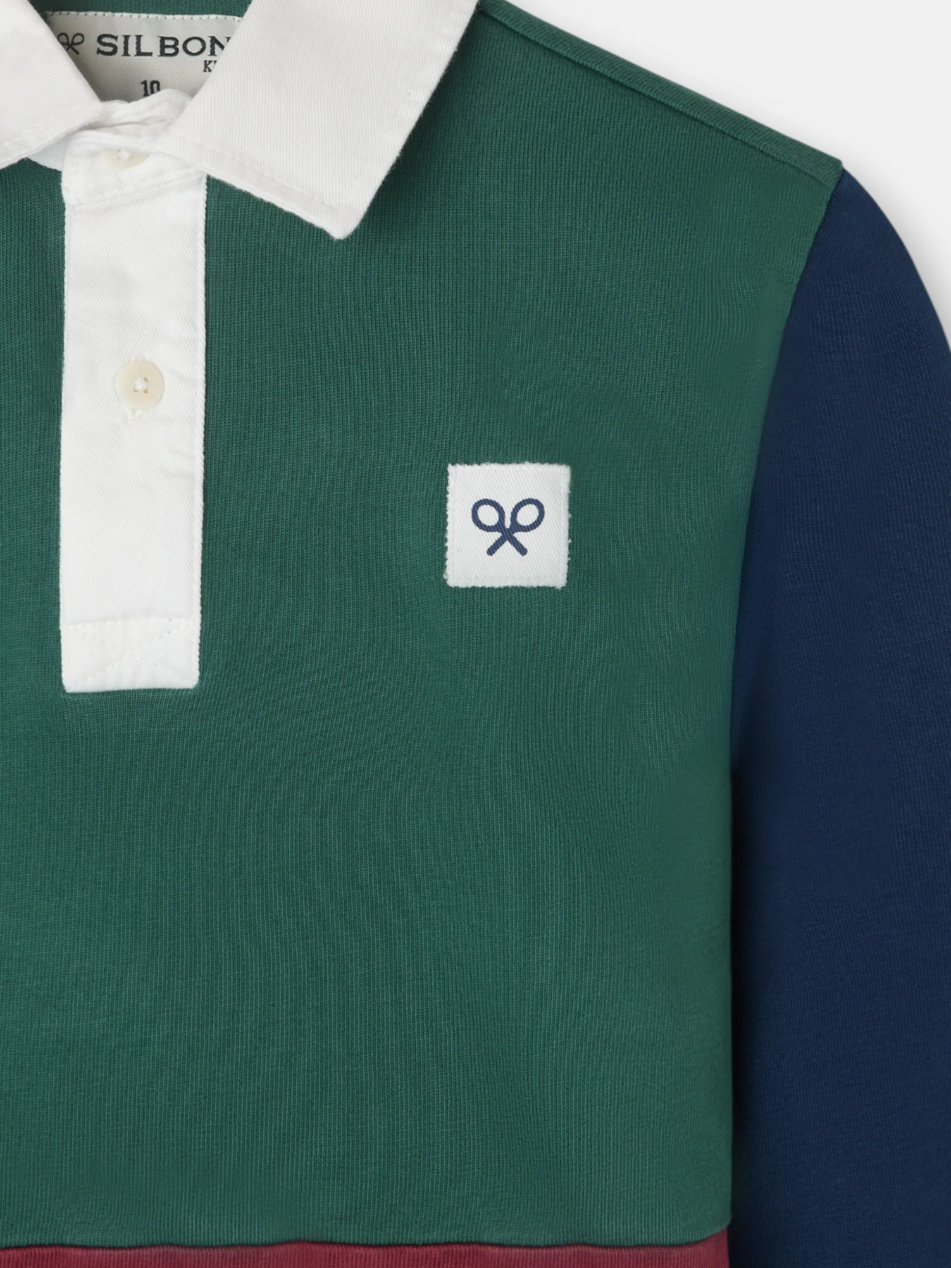 Polo kids clasico rugby multicolor burdeos