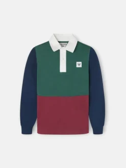 Polo kids clasico rugby multicolor burdeos