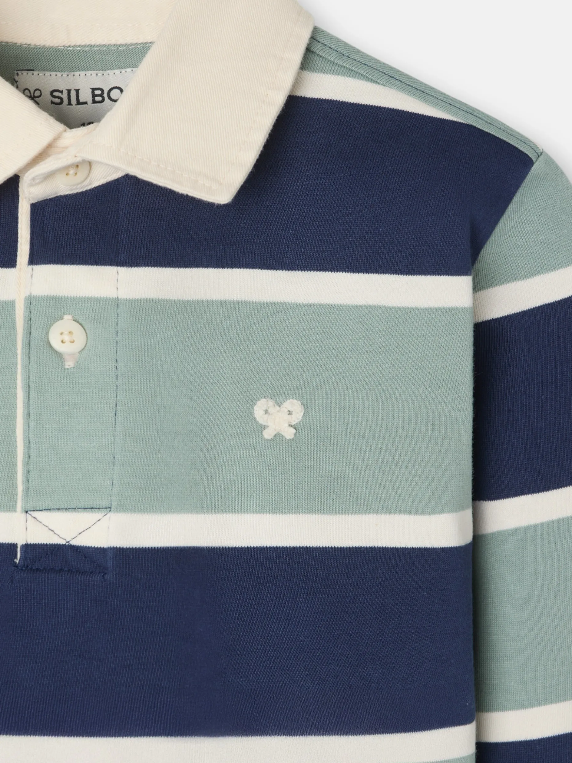 Polo kids clasico rugby rayas verdes