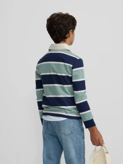 Polo kids clasico rugby rayas verdes
