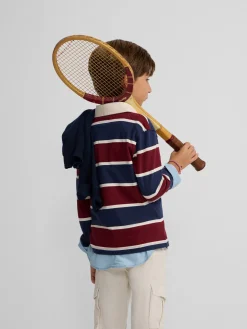 Polo kids clasico rugby rayas burdeos