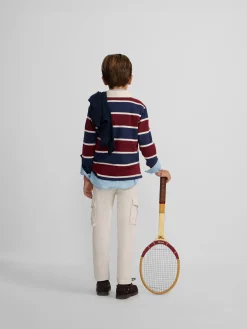 Polo kids clasico rugby rayas burdeos