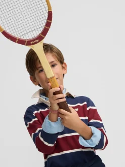 Polo kids clasico rugby rayas burdeos