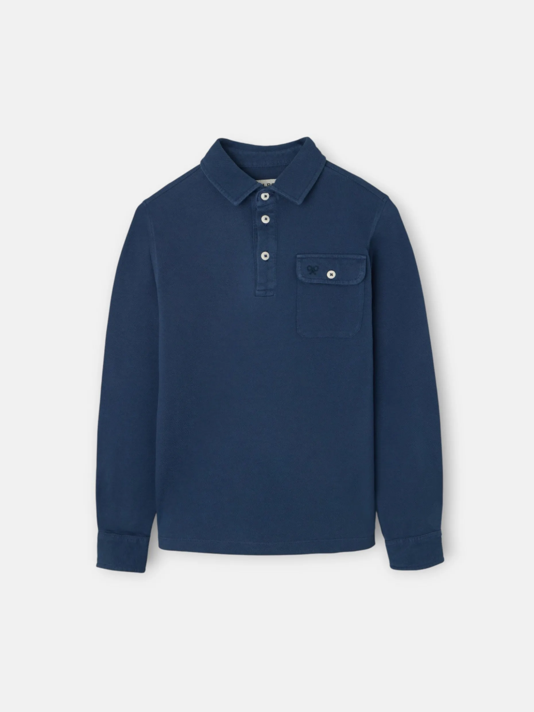 Polo kids manga larga bolsillo azul marino