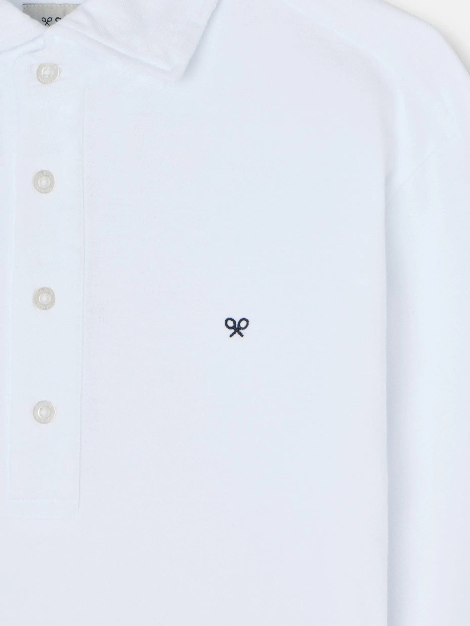 Polo liso manga larga blanca