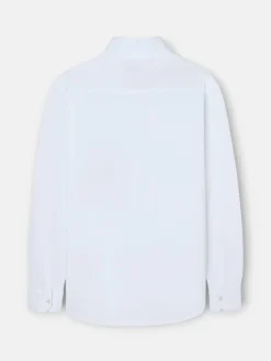 Polo liso manga larga blanca