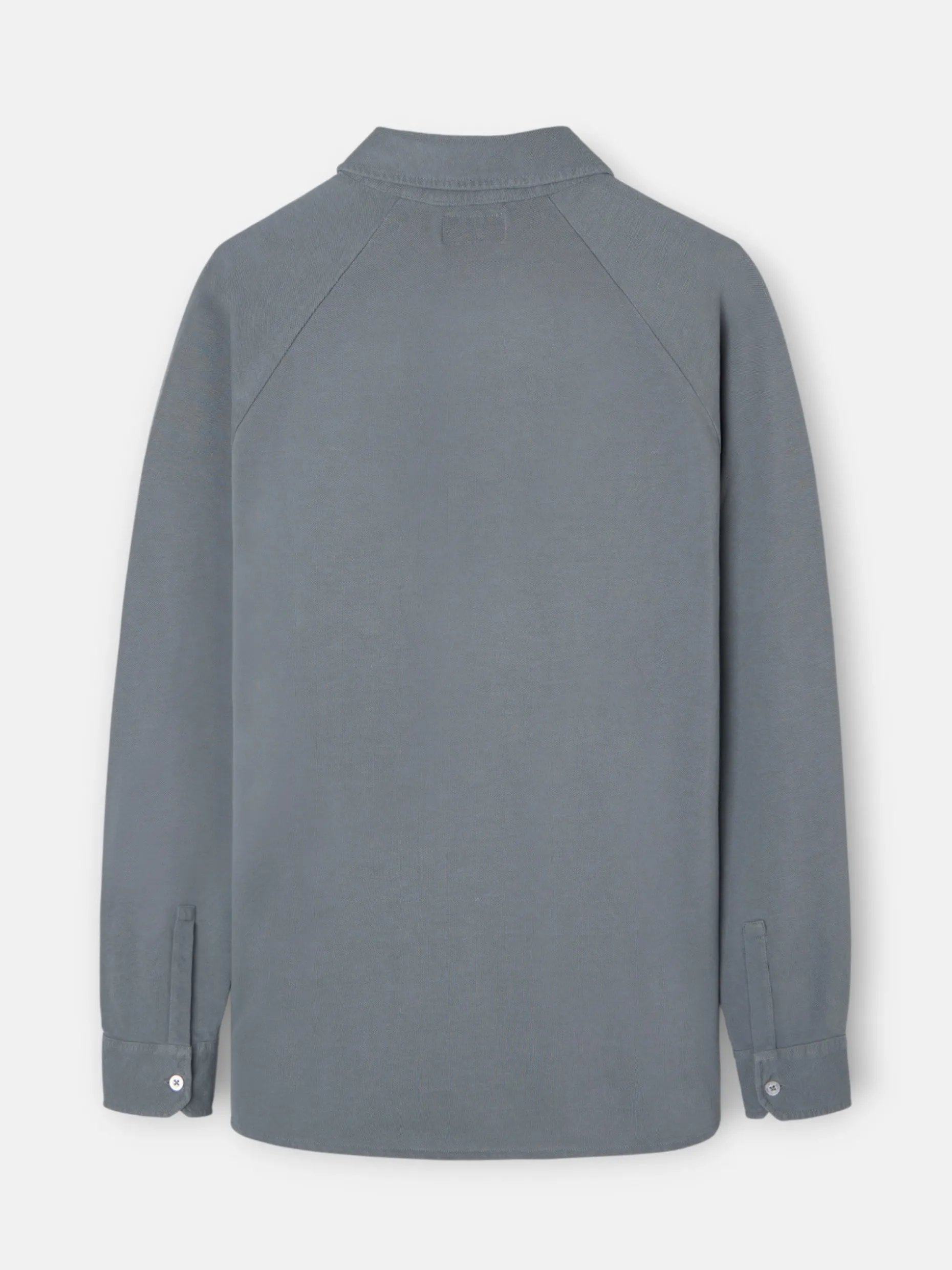 Polo liso manga larga ranglan gris oscuro