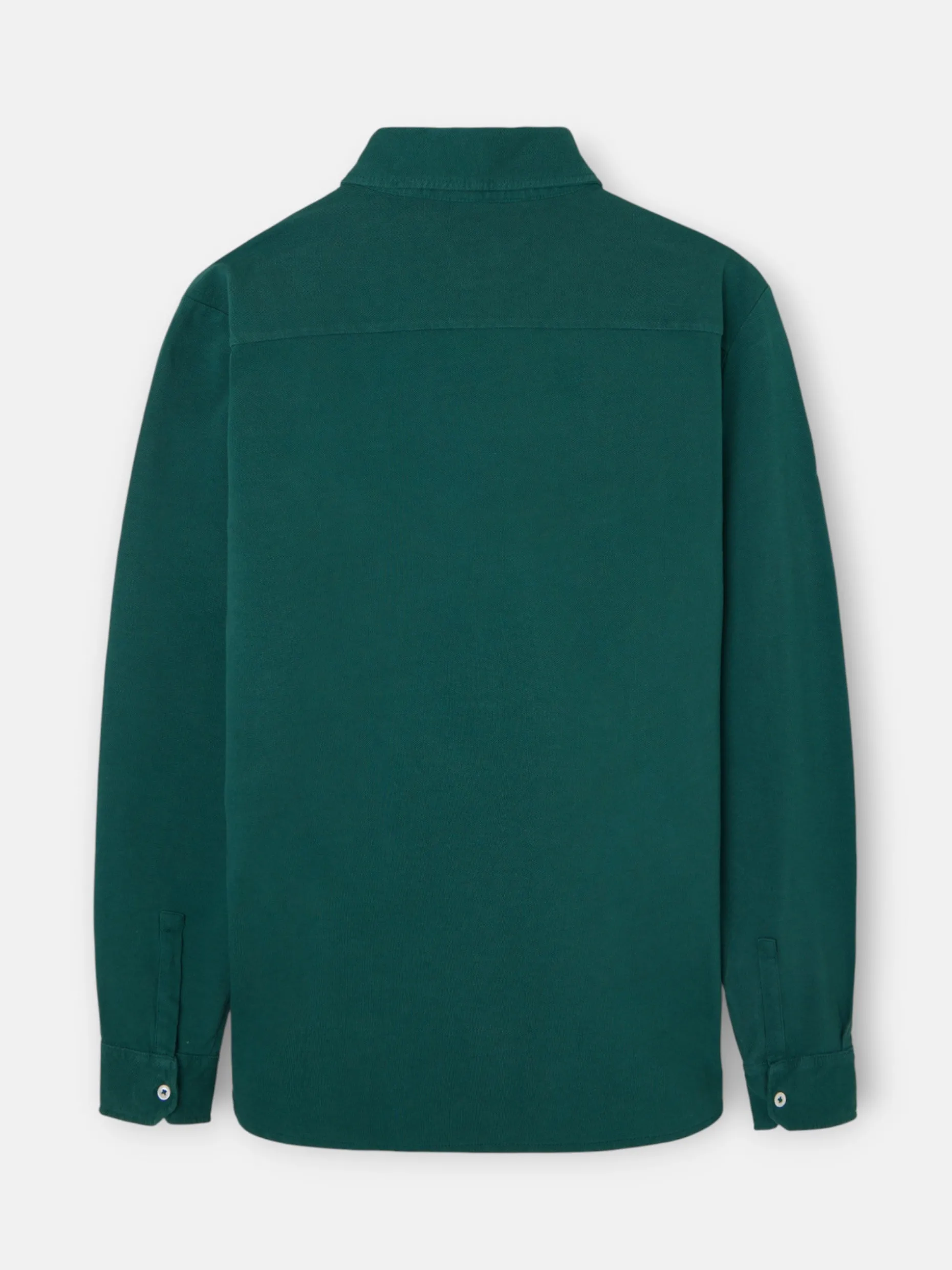 Polo liso manga larga verde oscuro