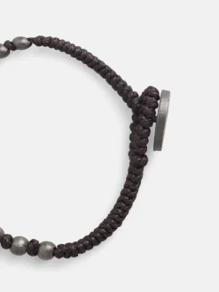 Pulsera piel trenzada abalorio