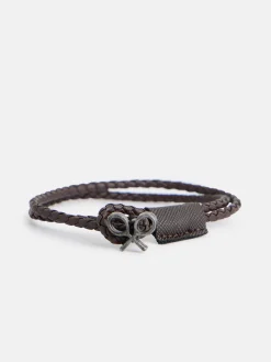 Pulsera piel trenzada detalle raqueta