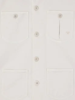 Sobrecamisa bolsillos boton beige