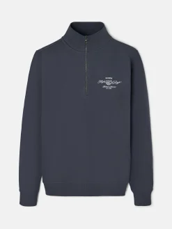Sudadera Beltran Lozano cremallera media azul marino