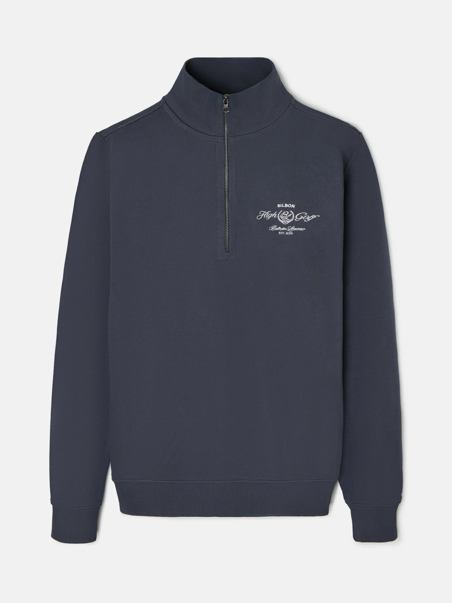 Sudadera Beltran Lozano cremallera media azul marino