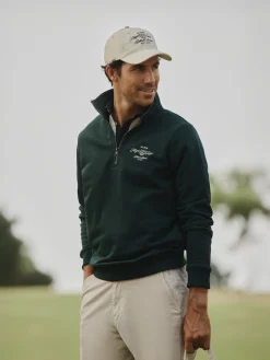 Sudadera Beltran Lozano cremallera media verde oscuro