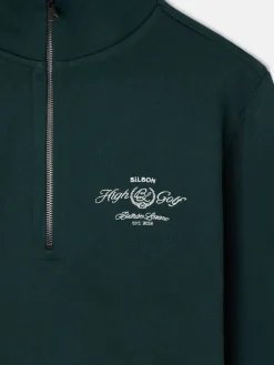 Sudadera Beltran Lozano cremallera media verde oscuro