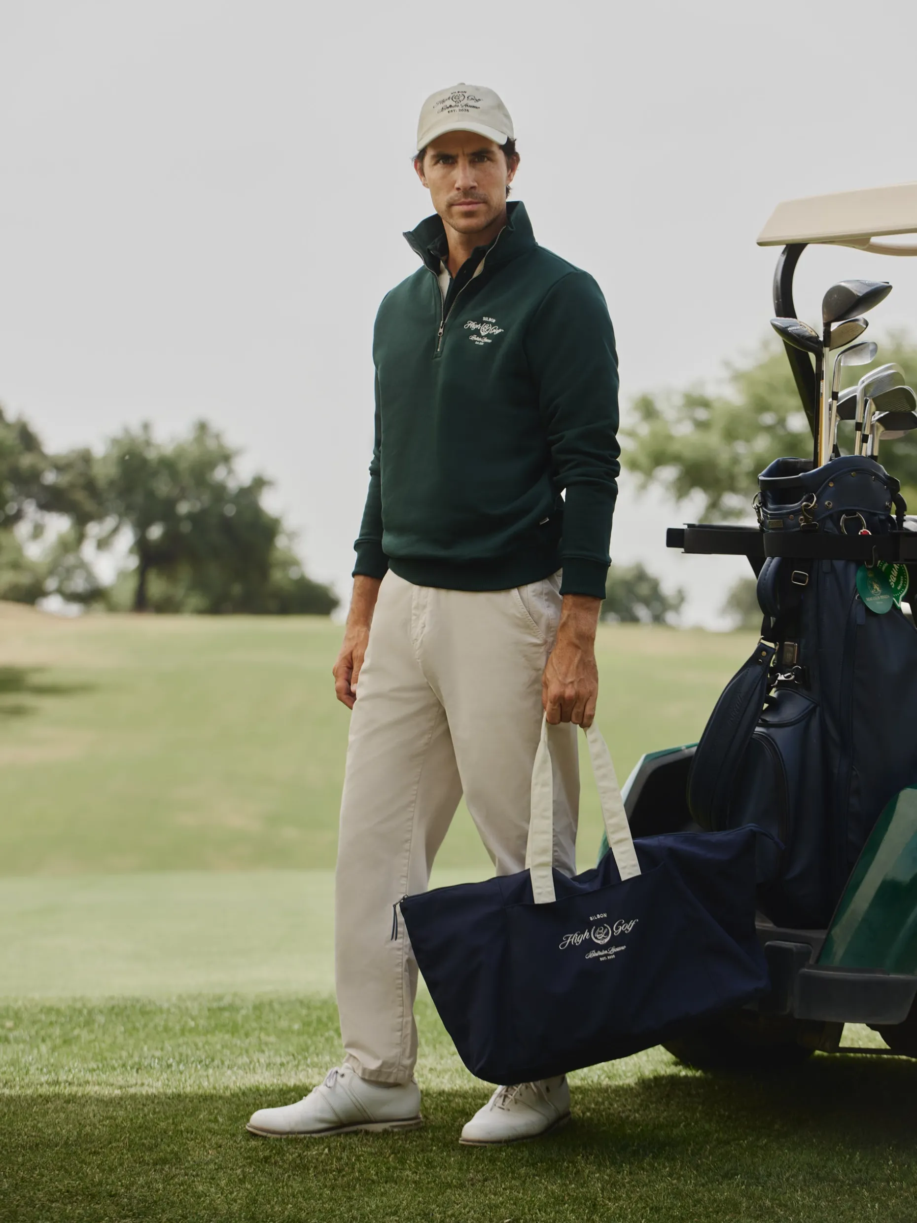 Sudadera Beltran Lozano cremallera media verde oscuro