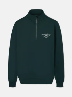 Sudadera Beltran Lozano cremallera media verde oscuro