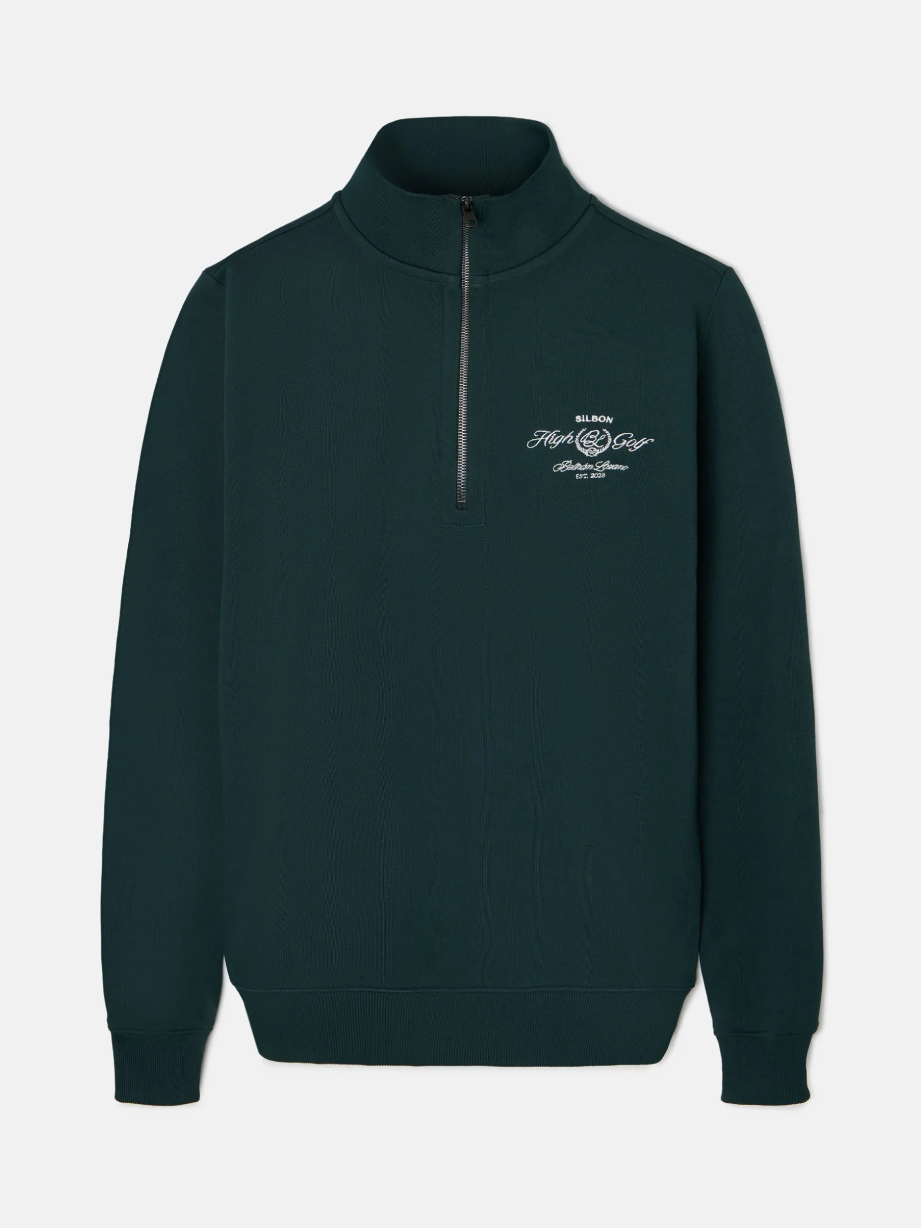 Sudadera Beltran Lozano cremallera media verde oscuro