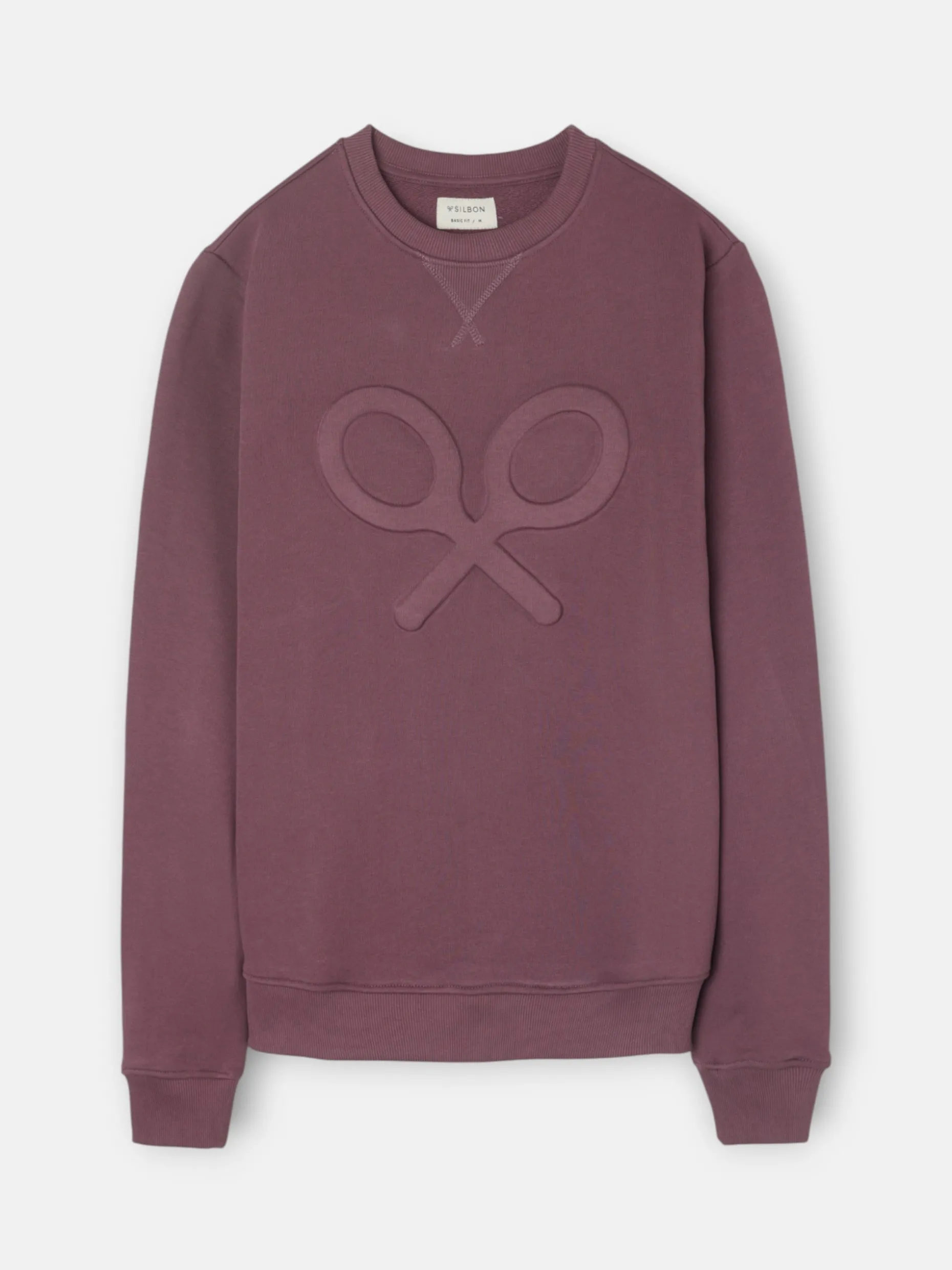 Sudadera clasica logo relieve burdeos