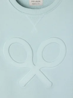 Sudadera clasica logo relieve verde agua