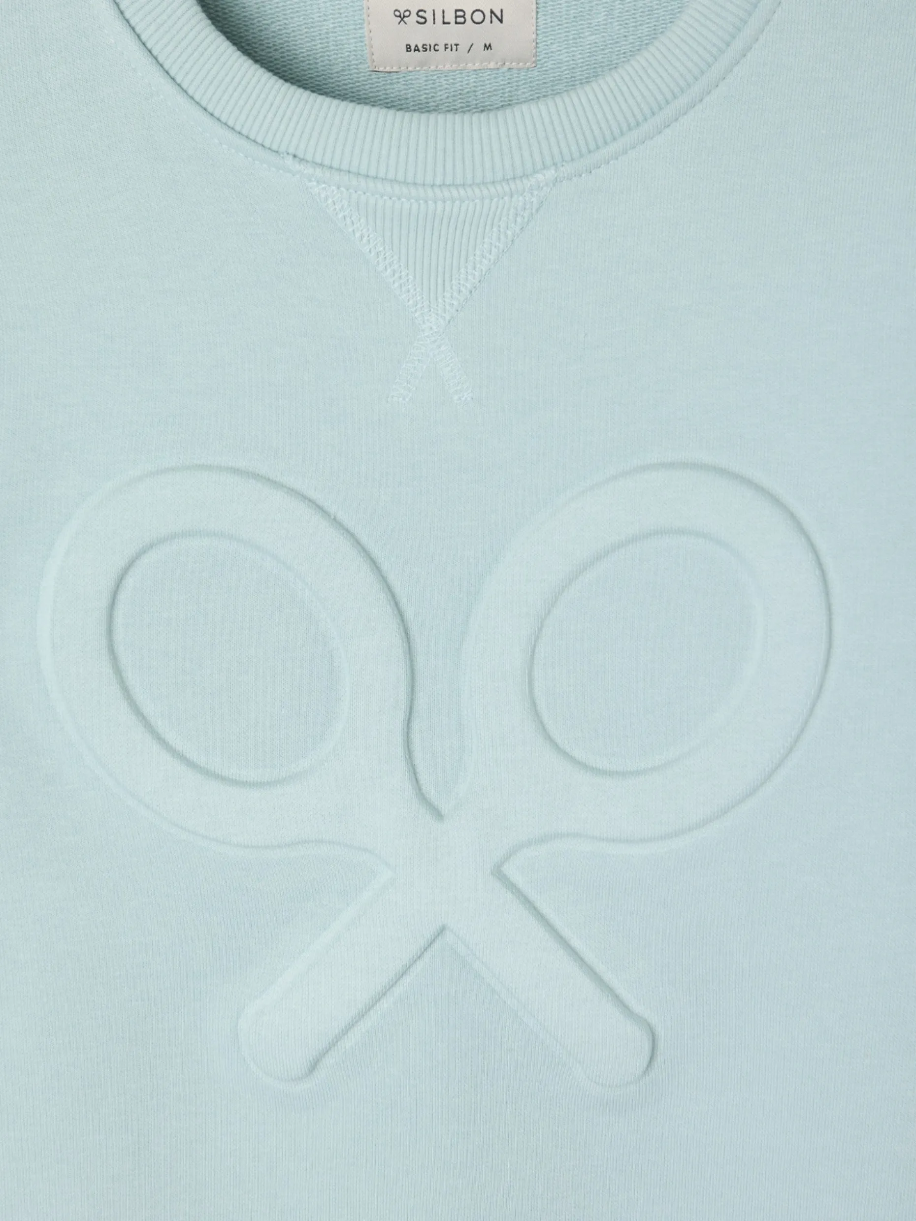 Sudadera clasica logo relieve verde agua