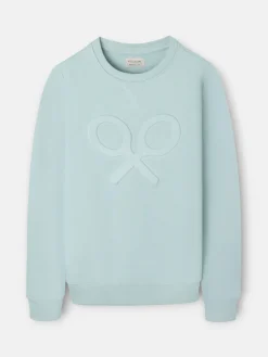 Sudadera clasica logo relieve verde agua