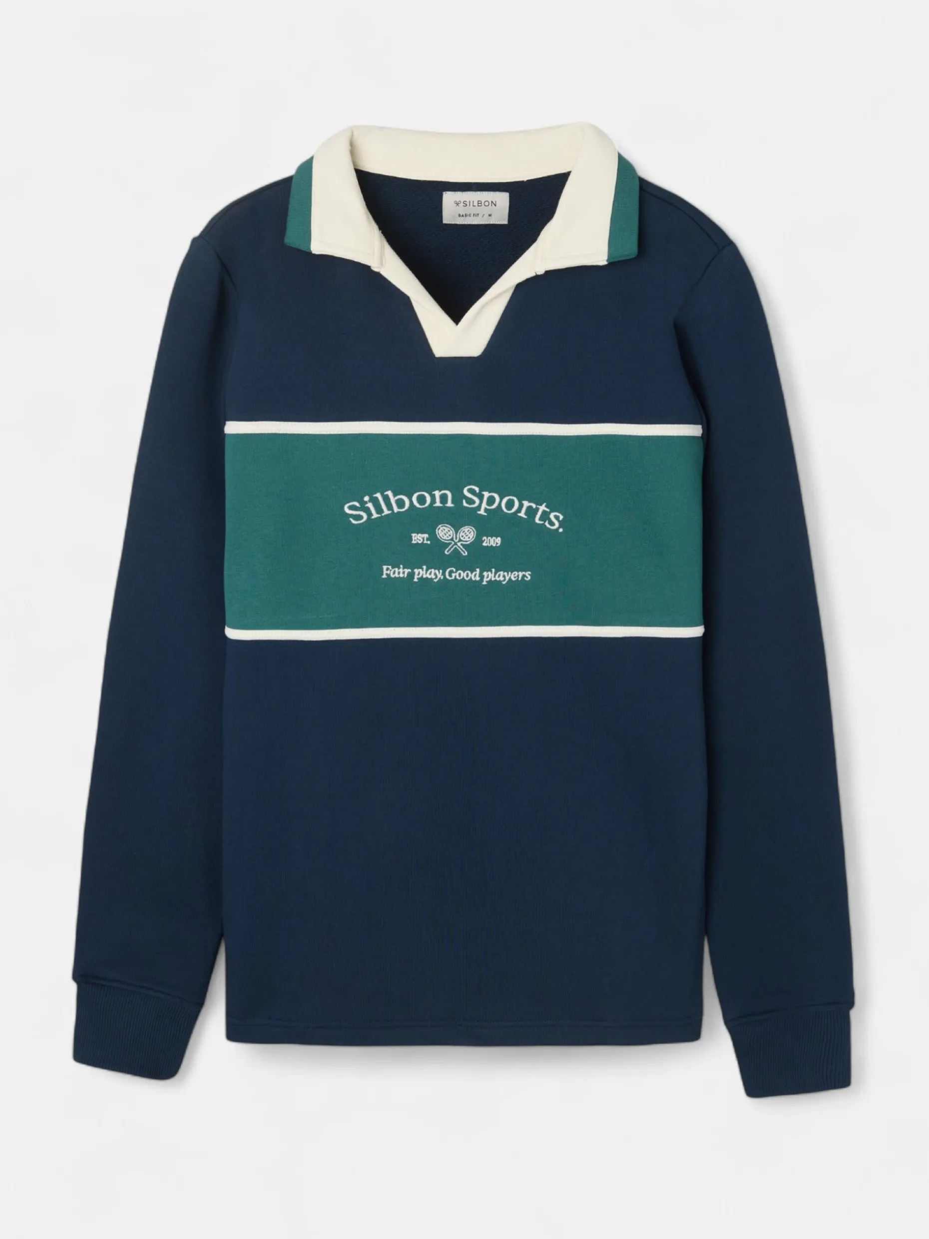 Sudadera cuello polo silbon sports marino