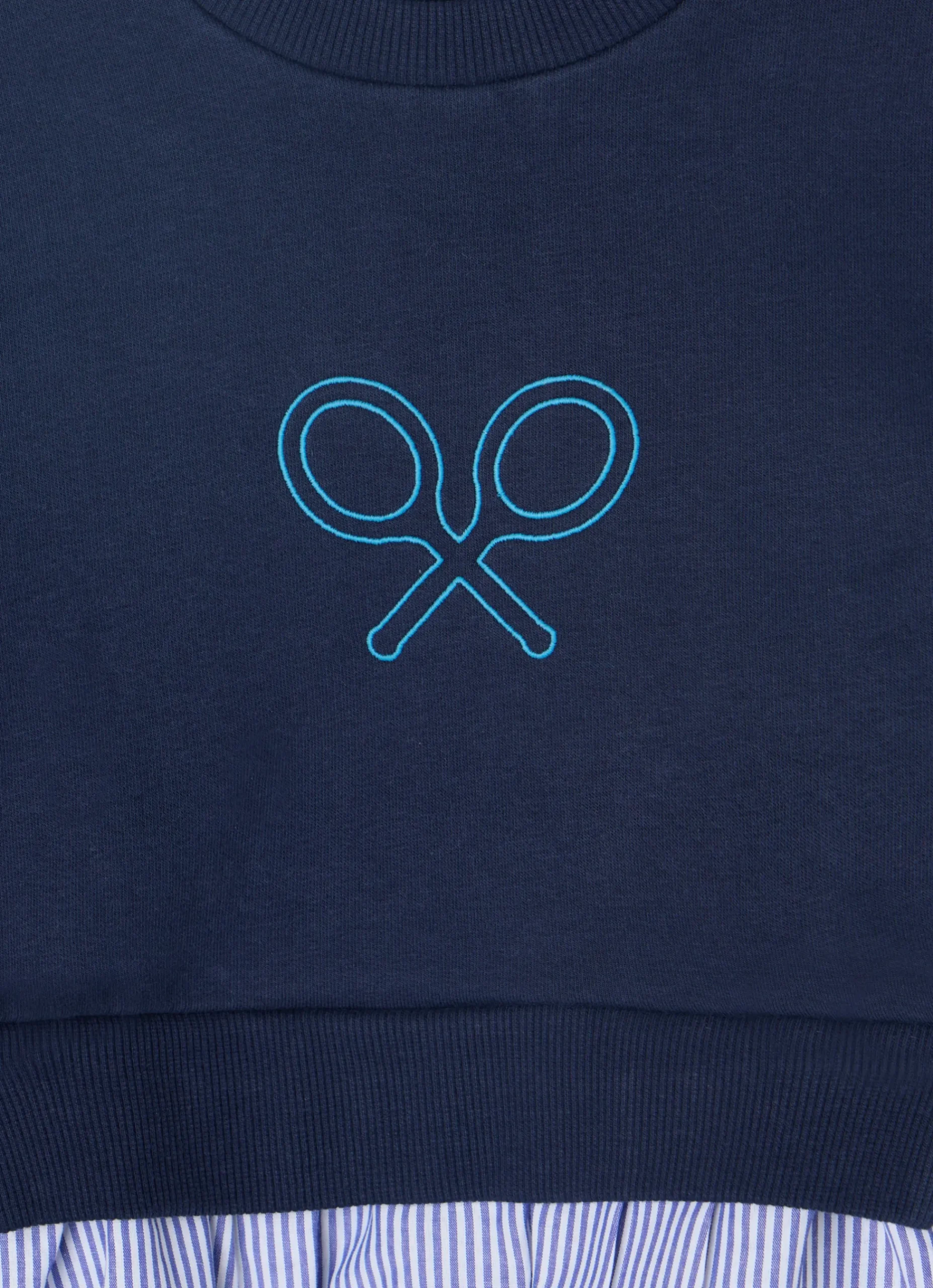 Sudadera girl combinada volante marino