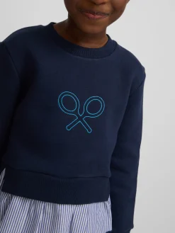 Sudadera girl combinada volante marino