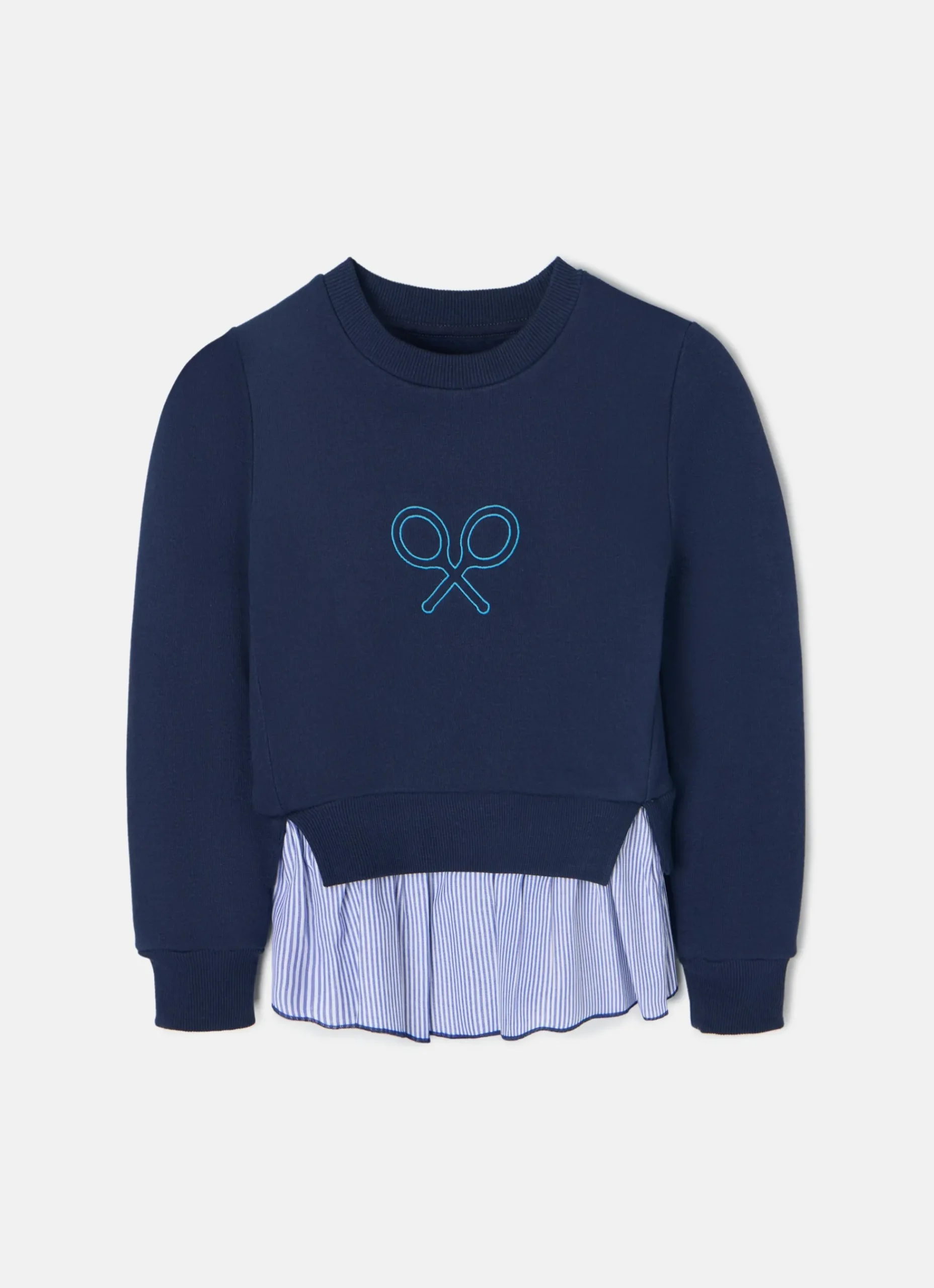 Sudadera girl combinada volante marino