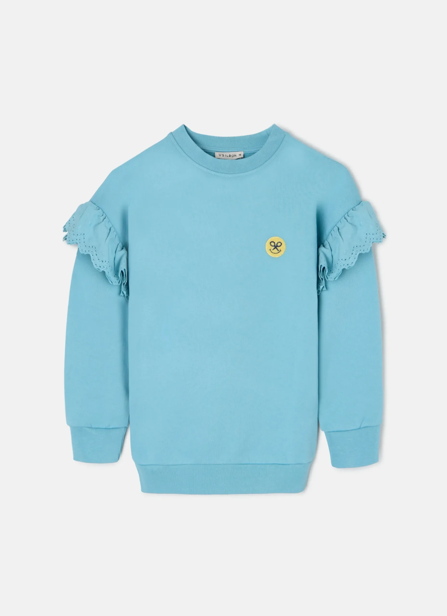 Sudadera girl detalles mangas celeste