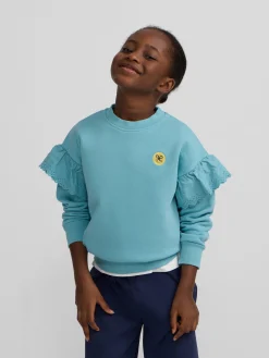 Sudadera girl detalles mangas celeste
