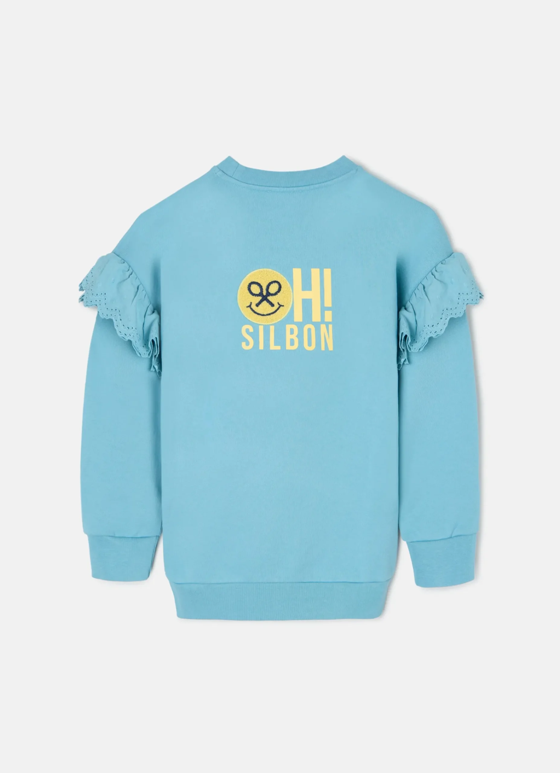 Sudadera girl detalles mangas celeste