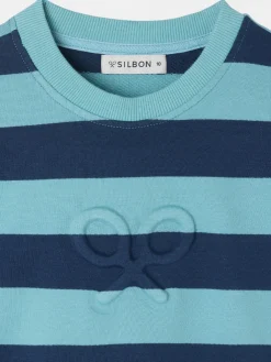 Sudadera girl hombreras rayas azules