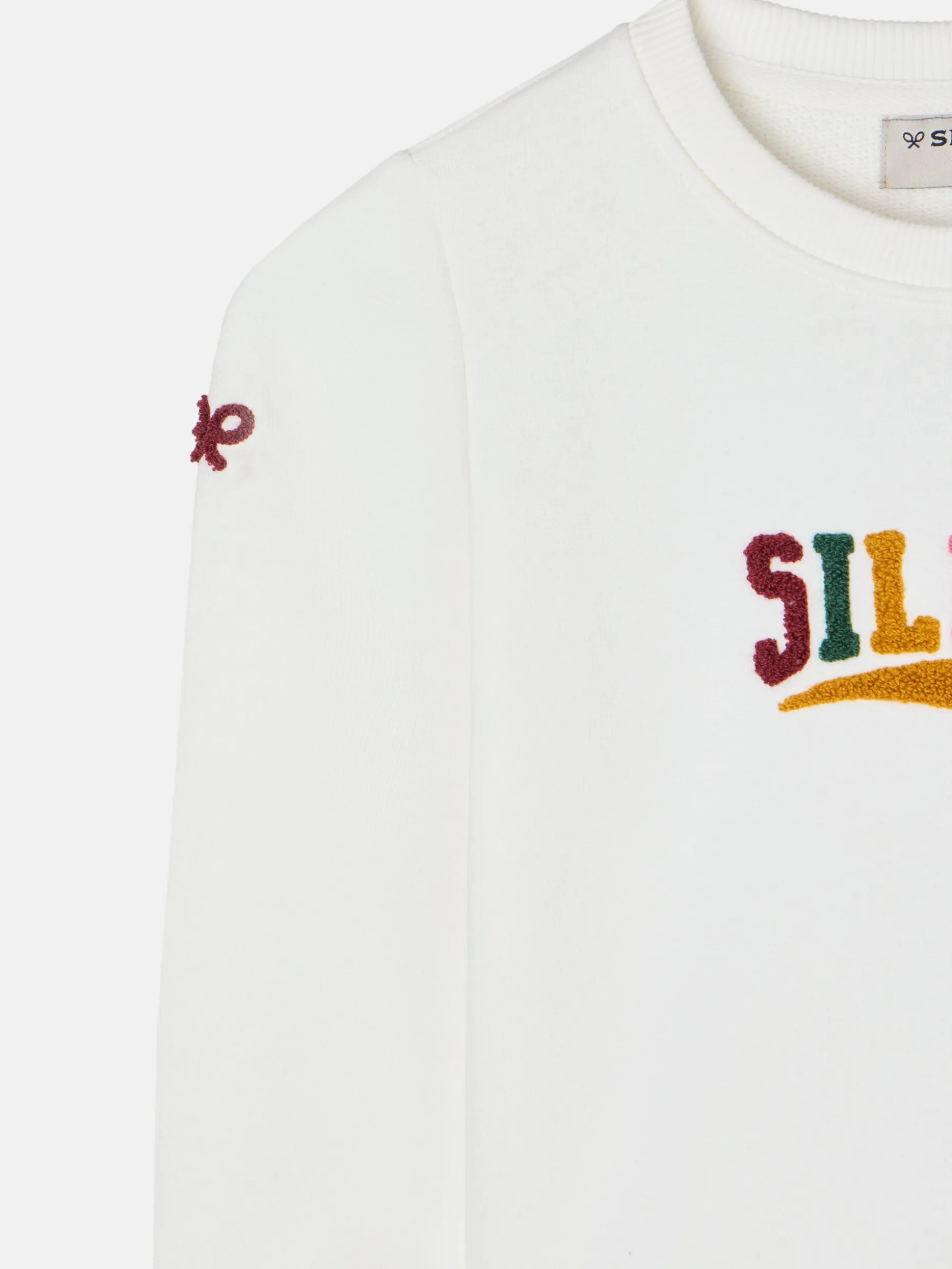 Sudadera girl letras silbon cruda