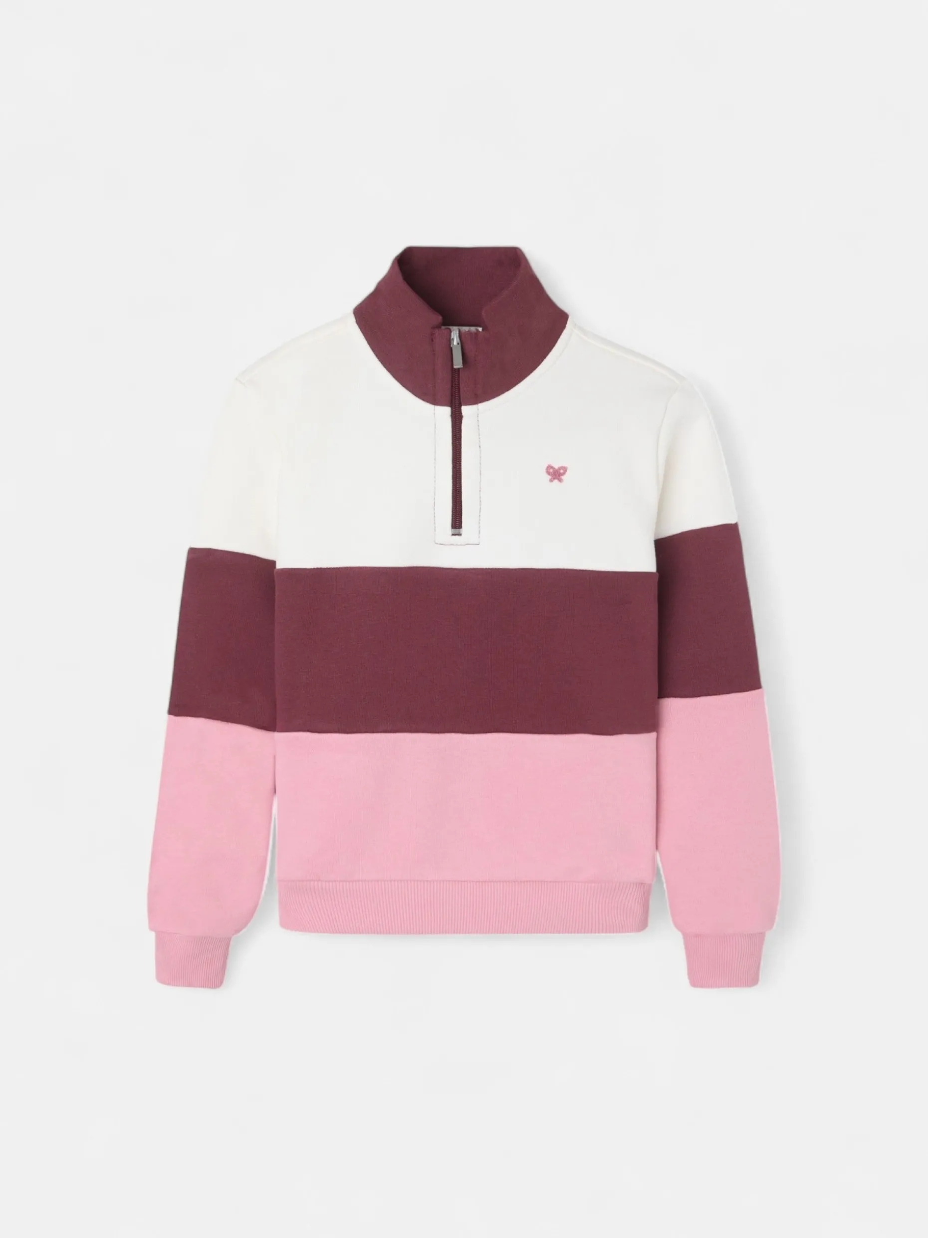 Sudadera girl tricolor rosa y blanca