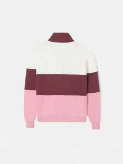 Sudadera girl tricolor rosa y blanca