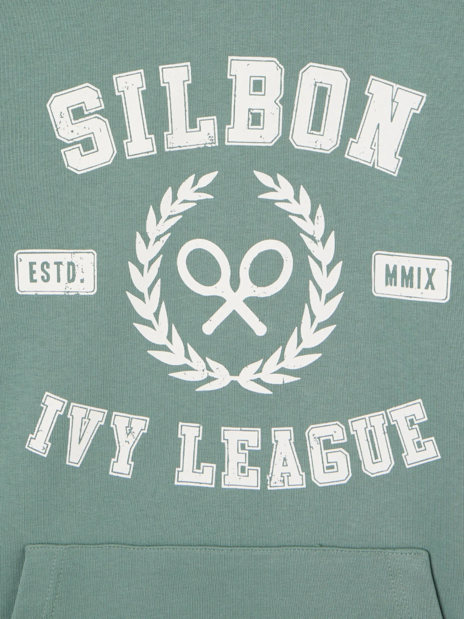 Sudadera hoodie Silbon ivy league verde