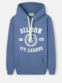 Sudadera hoodie Silbon ivy league azul indigo