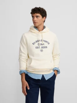 Sudadera hoodie Silbon sports crema