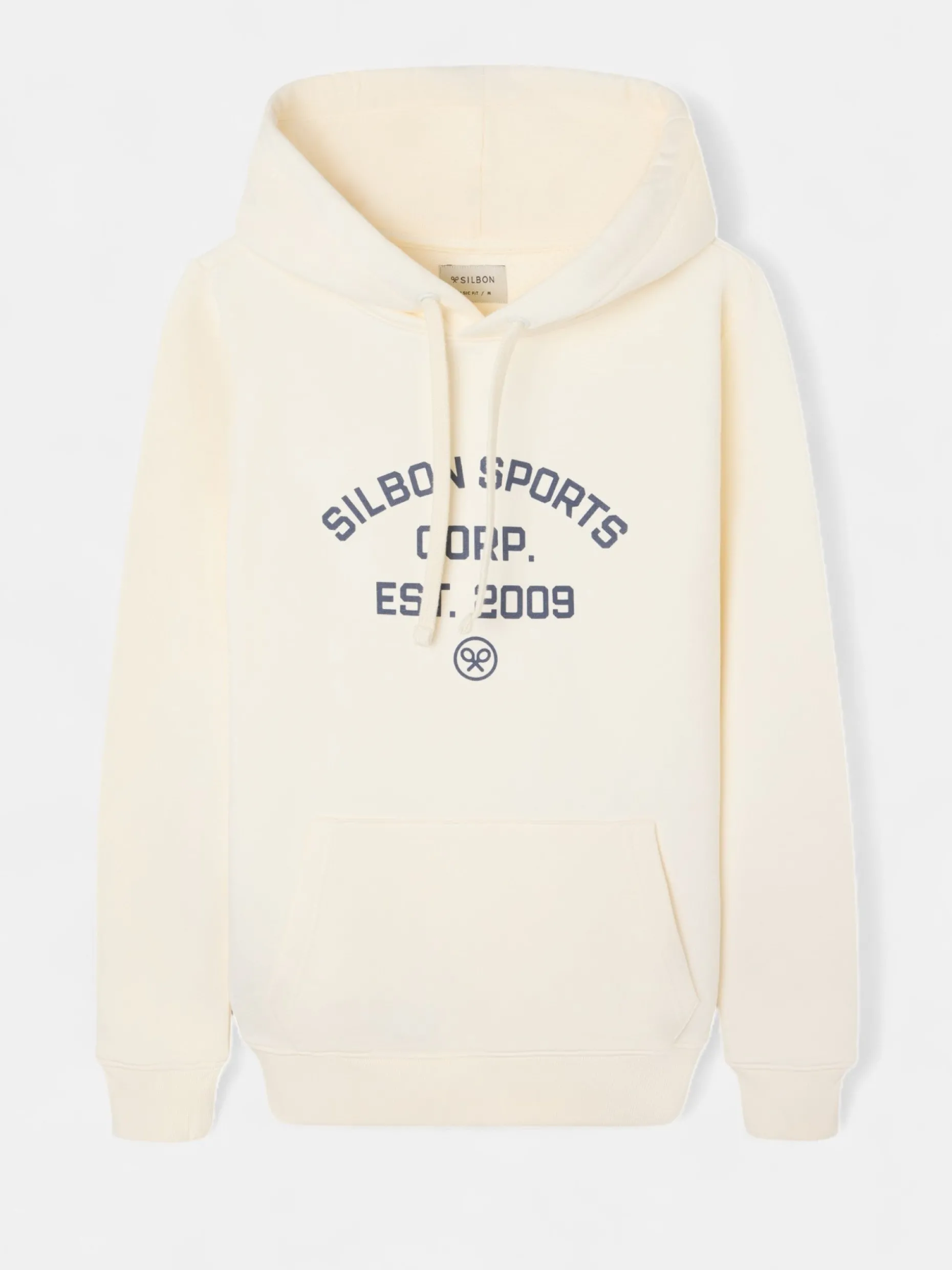 Sudadera hoodie Silbon sports crema
