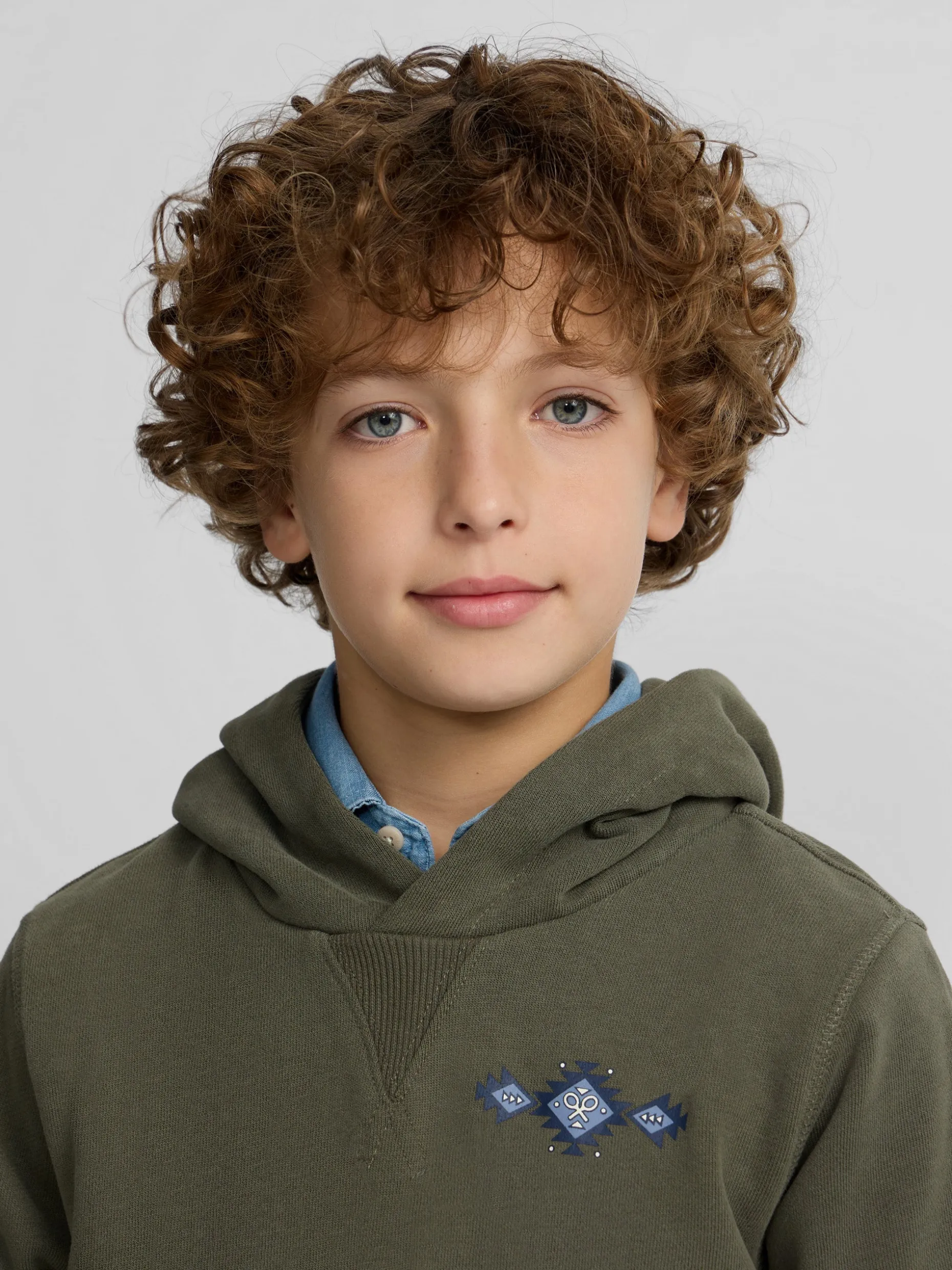 Sudadera kids hoodie cordon etnico verde